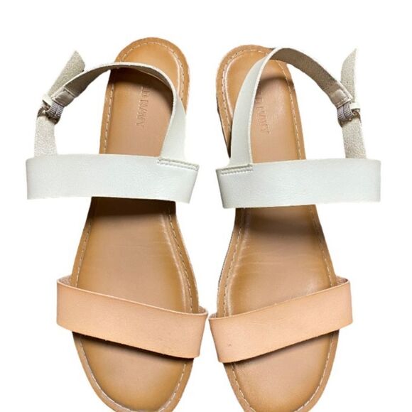 Old Navy Cream Leather Sandal Size 9 - Picture 1 of 5
